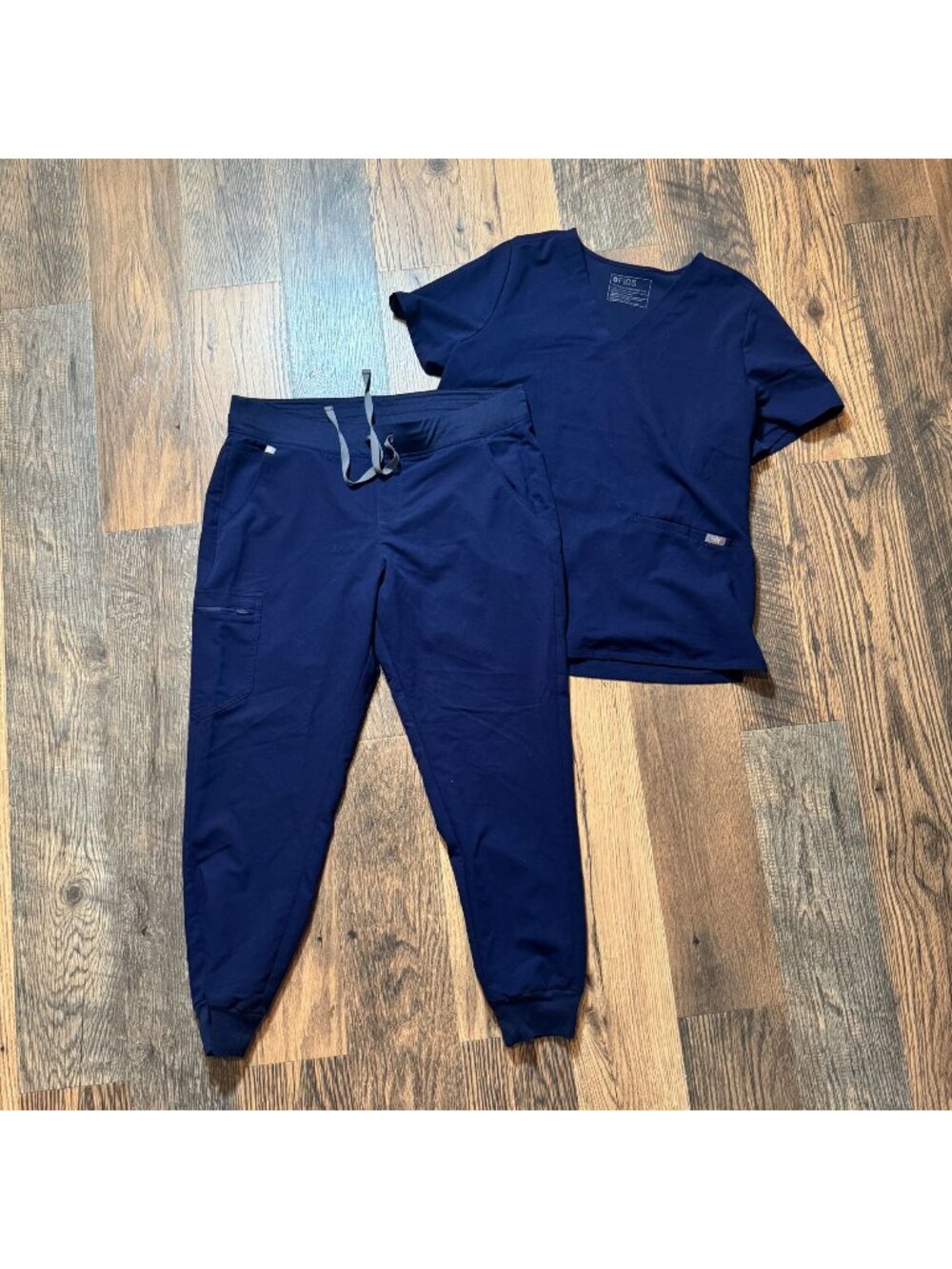 FIGS Set Zamora Jogger Scrub Pant & Casma Scrub Top Navy Blue Size XL